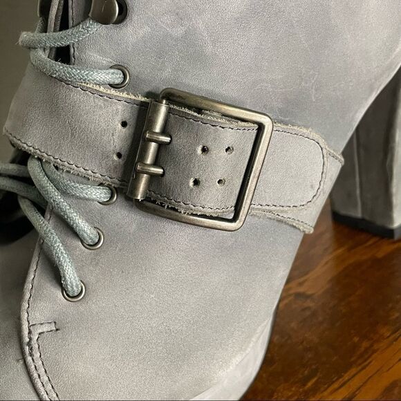 Seychelles Women's Gray Under Construction Lace Up Ankle Boot Size 6.5 - Picture 11 of 14